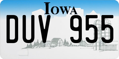 IA license plate DUV955