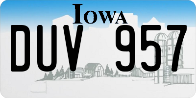 IA license plate DUV957