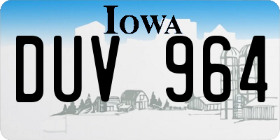 IA license plate DUV964