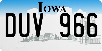 IA license plate DUV966