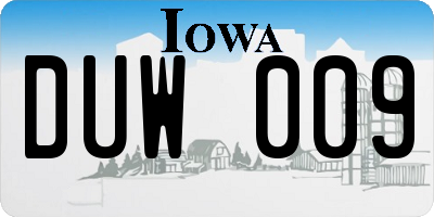IA license plate DUW009