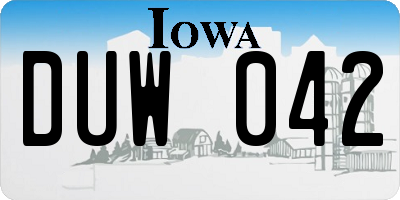 IA license plate DUW042