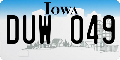 IA license plate DUW049
