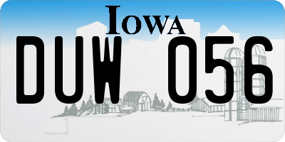 IA license plate DUW056