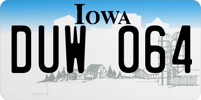 IA license plate DUW064