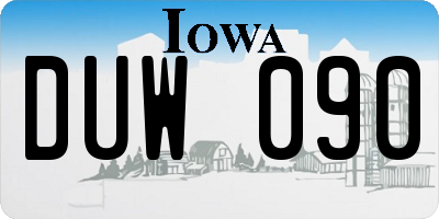 IA license plate DUW090