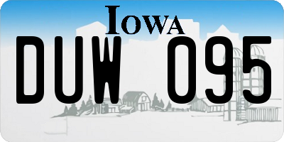 IA license plate DUW095
