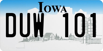 IA license plate DUW101