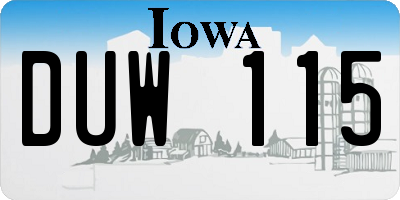 IA license plate DUW115