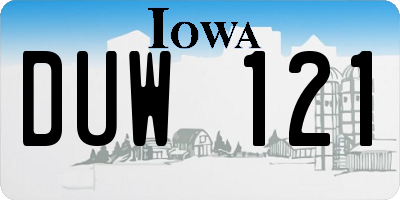 IA license plate DUW121