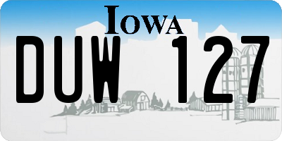 IA license plate DUW127