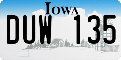 IA license plate DUW135