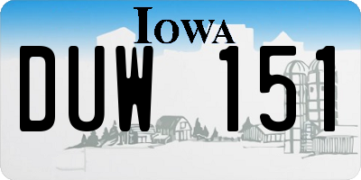IA license plate DUW151