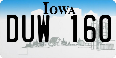 IA license plate DUW160