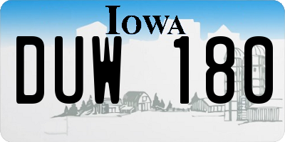 IA license plate DUW180