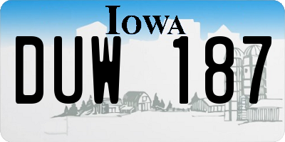 IA license plate DUW187