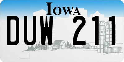 IA license plate DUW211
