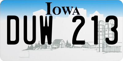 IA license plate DUW213