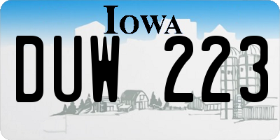 IA license plate DUW223