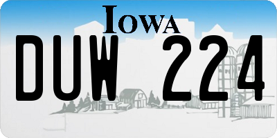 IA license plate DUW224