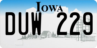 IA license plate DUW229