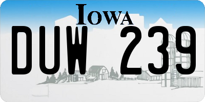 IA license plate DUW239