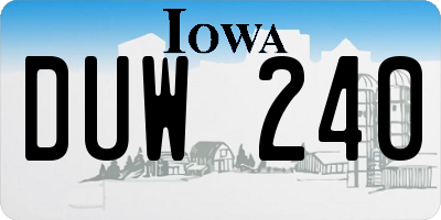 IA license plate DUW240