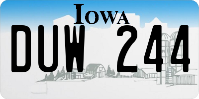 IA license plate DUW244