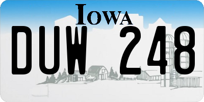 IA license plate DUW248