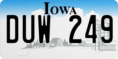 IA license plate DUW249