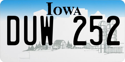 IA license plate DUW252