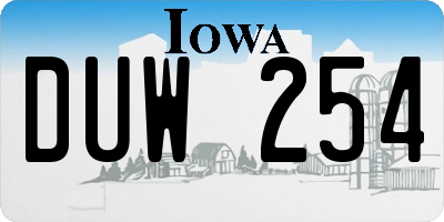 IA license plate DUW254