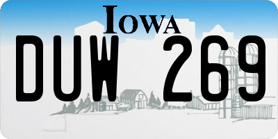 IA license plate DUW269