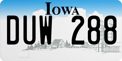 IA license plate DUW288