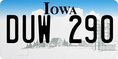 IA license plate DUW290