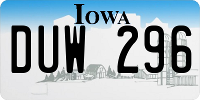 IA license plate DUW296
