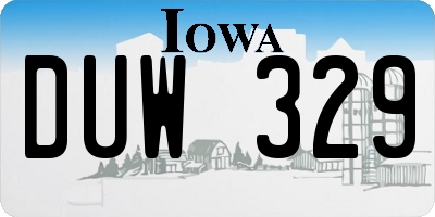 IA license plate DUW329