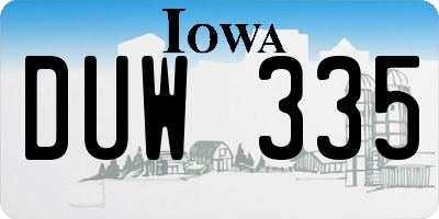IA license plate DUW335