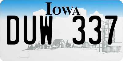 IA license plate DUW337