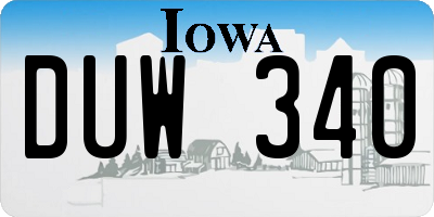 IA license plate DUW340