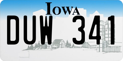 IA license plate DUW341