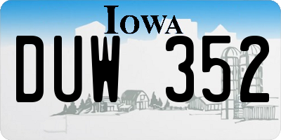 IA license plate DUW352