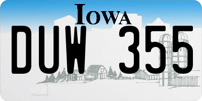 IA license plate DUW355