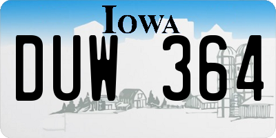 IA license plate DUW364