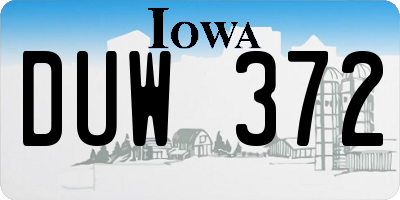 IA license plate DUW372