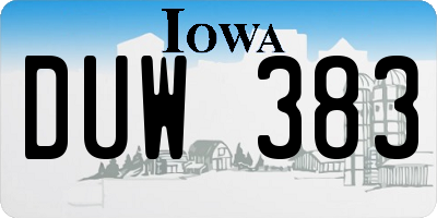 IA license plate DUW383