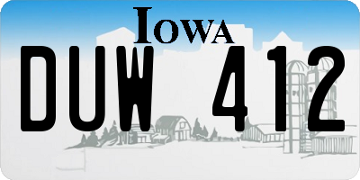 IA license plate DUW412