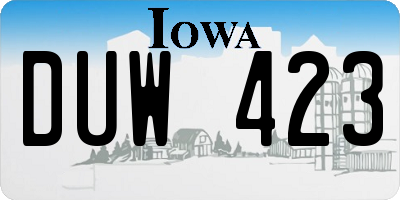 IA license plate DUW423