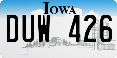 IA license plate DUW426