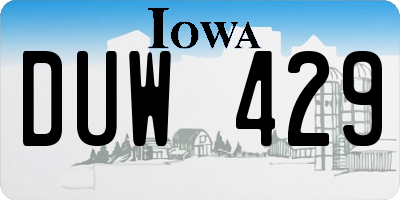 IA license plate DUW429